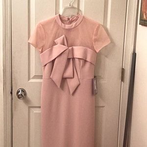 T-length cocktail dress. J S Collections Pink. Size 6 NWT